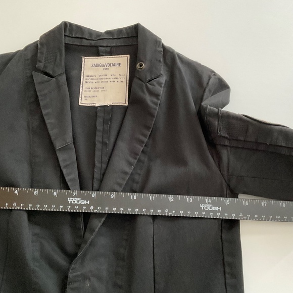 Zadig & Voltaire Virginia Jacket XS Black Grunge Military Till I Die Punk Y2K - Picture 7 of 14